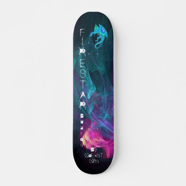 Dragon i Skateboard i norra Ljus Bräda 20 Cm (Framsida)