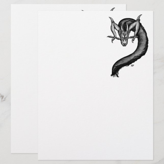 Dragon i Tattoo Stil Brevhuvud (Fram/baksida)