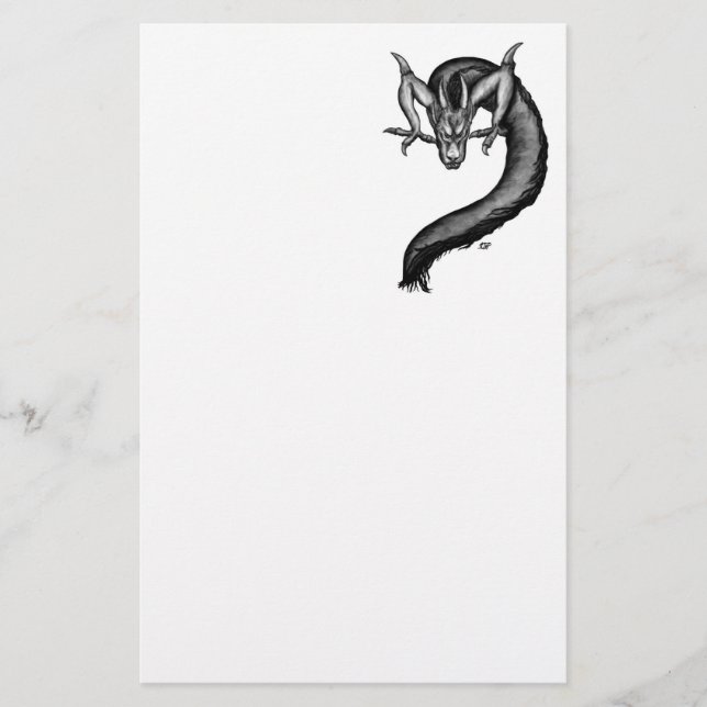 Dragon i Tattoo Stil Brevpapper (Framsida)