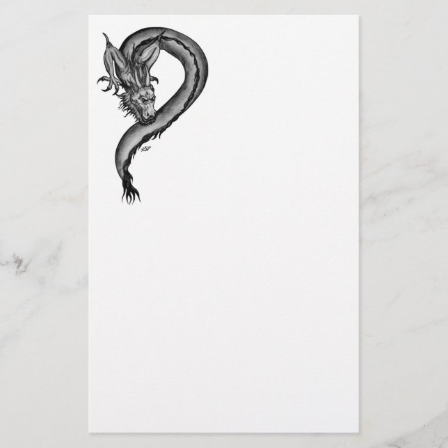 Dragon i Tattoo Stil Brevpapper (Framsida)