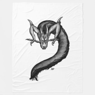 Dragon i Tattoo Stil Fleecefilt
