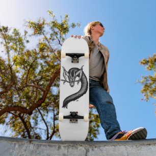 Dragon i Tattoo Stil Mini Skateboard Bräda 18,5 Cm