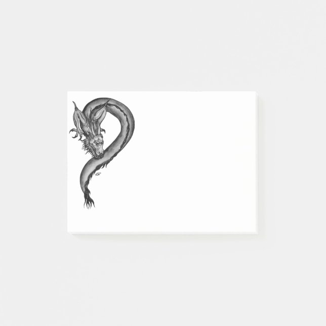 Dragon i Tattoo Stil Post-it Block (Framsida)