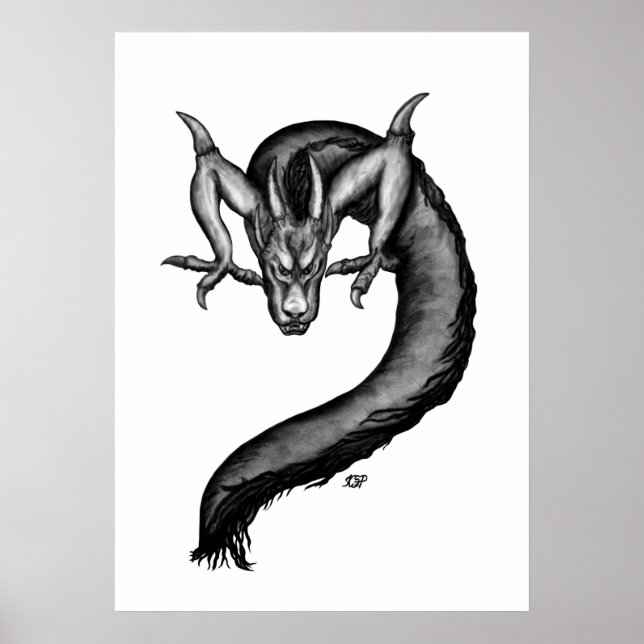 Dragon i Tattoo Stil Poster (Framsidan)