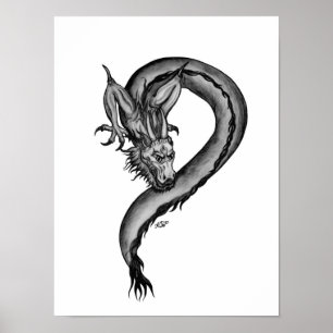 Dragon i Tattoo Stil Poster