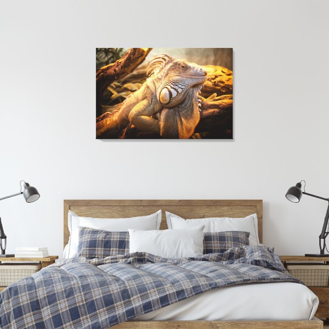 Dragon Iguana namn Fred Wrapped canvas (Insitu (sovrum))