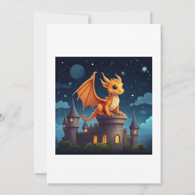 dragon illustration inbjudningar (Framsida)