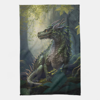 Dragon in a Magic Forest Kitchen Towel Kökshandduk