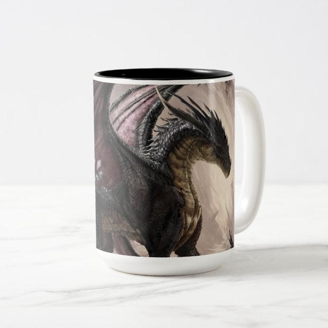 Dragon in Cave Två-Tonad Mugg (Framsida höger)