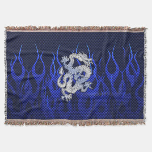 Dragon in Chrome som Blue Carbon Fiber Stilar Filt