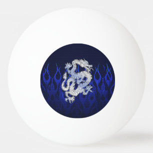 Dragon in Chrome som Blue Carbon Fiber Stilar Pingisboll