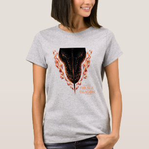 Dragon in Flames Behind Sword T Shirt