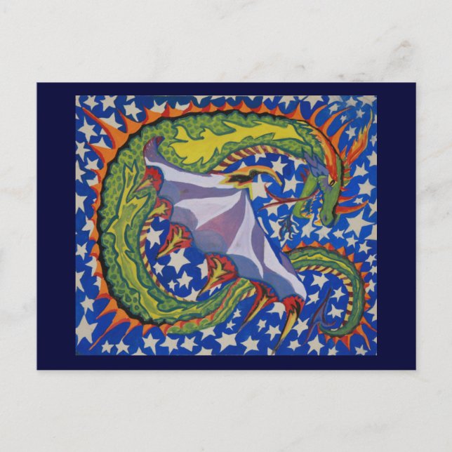 Dragon in the Stars Vykort (Framsida)