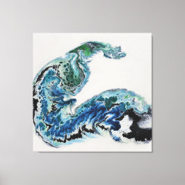 “Dragon in the Waves – Abstract Ocean Energy Canva Canvastryck
