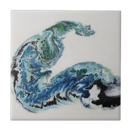 “Dragon in the Waves – Abstract Ocean Energy Kakelplatta