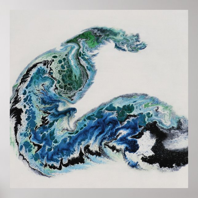 “Dragon in the Waves – Abstract Ocean Energy Poste Poster (Framsidan)