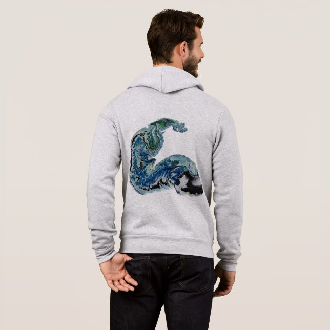 Dragon in the Waves – Abstract Ocean Energy T Shirt (Hel baksida)