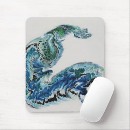 Dragon in the Waves – Abstract Ocean Mouse Pad Musmatta
