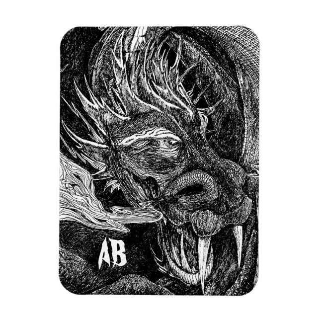 Dragon 'initialer premimagnet magnet (Vertikal)