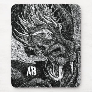 Dragon 'initialer provmoussepad musmatta