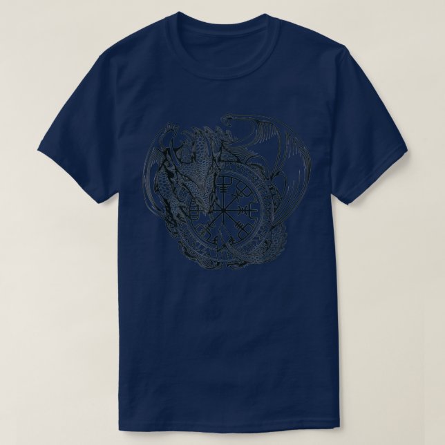 Dragon Island Nordic Viking Battle Folklore T Shirt (Design framsida)