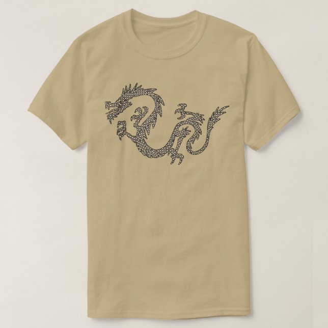 Dragon Japan Retro Stil Asia Mosaic Dragon 301 T Shirt (Design framsida)