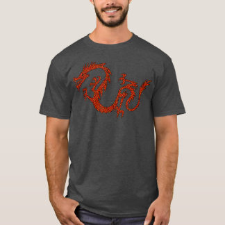Dragon Japan Retro Style Asia Mosaic Dragon T-Shir T Shirt