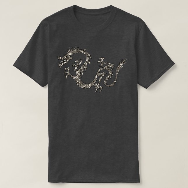 Dragon Japan Retro Style Asia Mosaic Dragon  T Shirt (Design framsida)