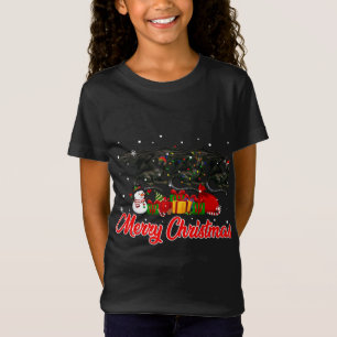 Dragon jul Pajama Funny Julafton Ljus Animals T Shirt