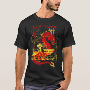 Dragon Kanji Dragon With Japanska Torii T Shirt
