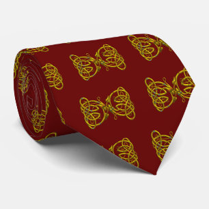 DRAGON KÄRLEK,Guld keltiska knop,Dragons Red Burgu Slips