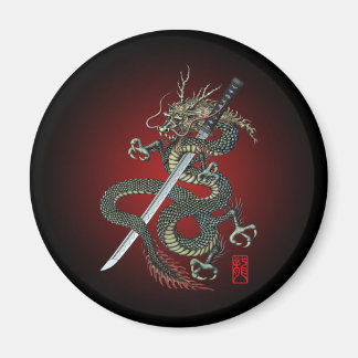 Dragon katana magnet