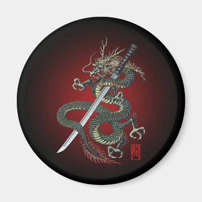 Dragon katana magnet (Framsidan)