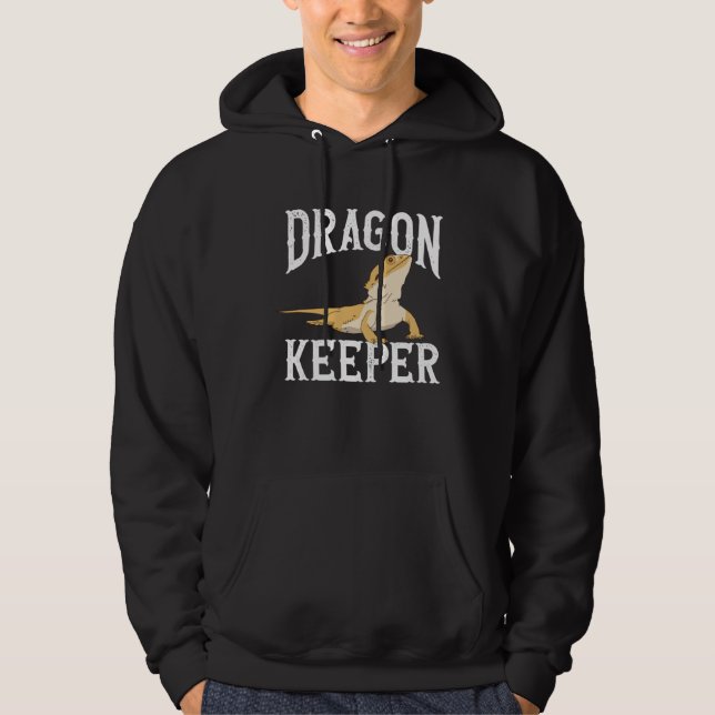 Dragon Keeper Bearded Dragon Beardie Reptile Lizar Hoodie (Framsida)