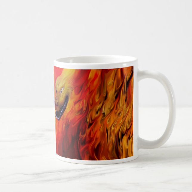 Dragon klo - Röda draken Kaffemugg (Höger)