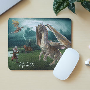 Dragon Knight Medieval Castle Fantasy Personlig Musmatta