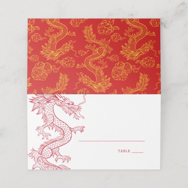 Dragon | Kort ställe Bord Namn (Utvändigt utvikt)