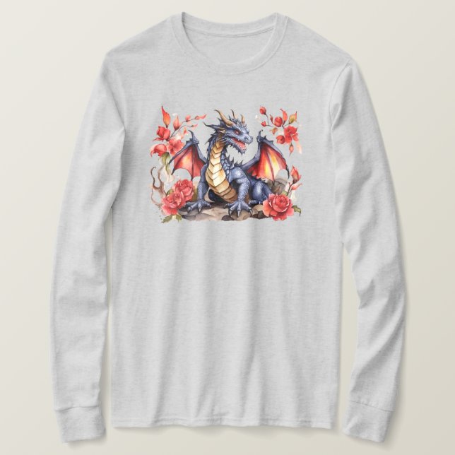 "Dragon Långärmad T-Shirt (Design framsida)