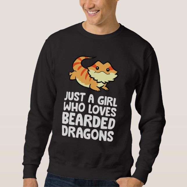 Dragon Lizard, bara en flicka som Kärlek Bearde Lång Ärmad Tröja (Framsida)