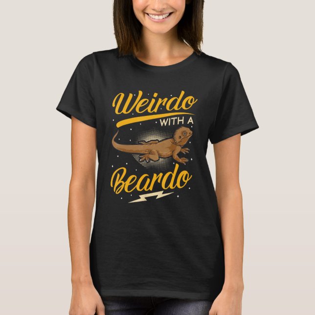 Dragon Lizard Weirdo med en Beardo Matchin T Shirt (Framsida)