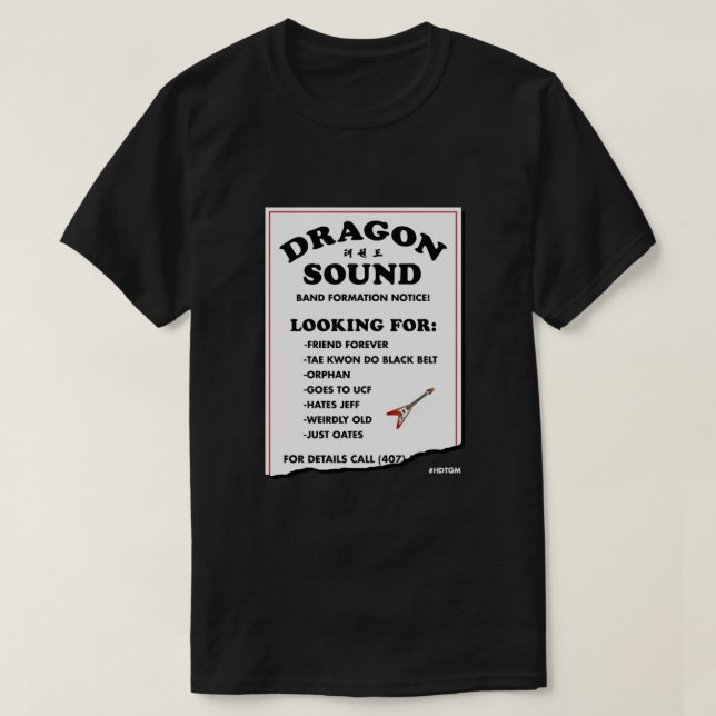 Dragon Ljud Band Rekrytering T-Shirt (Design framsida)