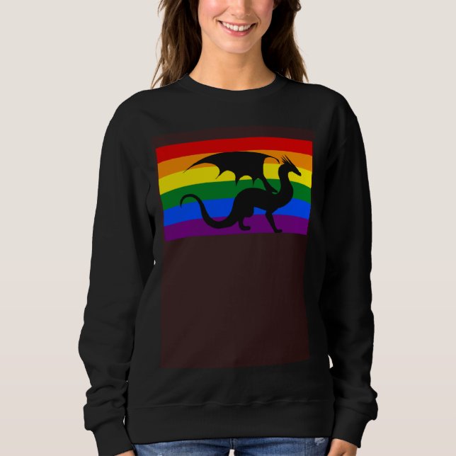 Dragon Love Gay Pride Flag Aesthetic Mythical Fant T Shirt (Framsida)