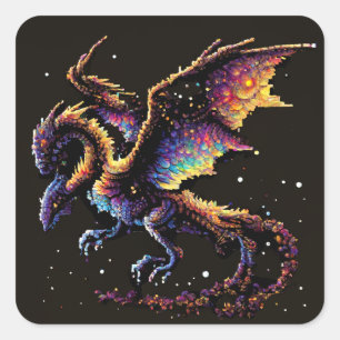 Dragon Luft Elemental Fyrkantigt Klistermärke