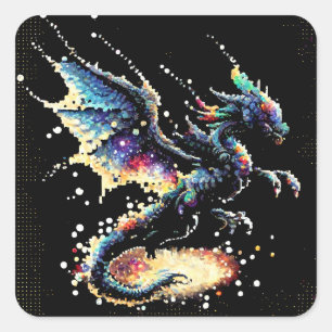 Dragon Luft Elemental Fyrkantigt Klistermärke