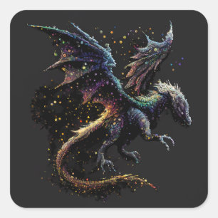 Dragon Luft Elemental Fyrkantigt Klistermärke