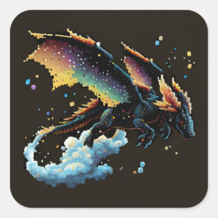 Dragon Luft Elementental Square-fästare Fyrkantigt Klistermärke
