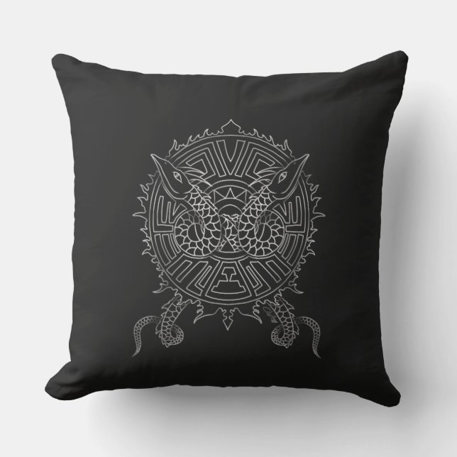 Dragon Mandala Tattoo Design Utomhuskudde (Framsida)