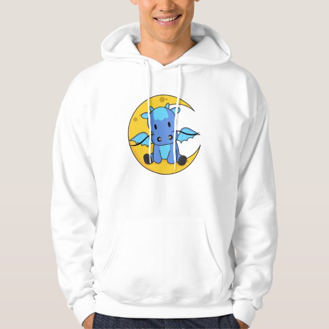 Dragon Måne Bra Night Dragon Fantasy Hoodie (Framsida)