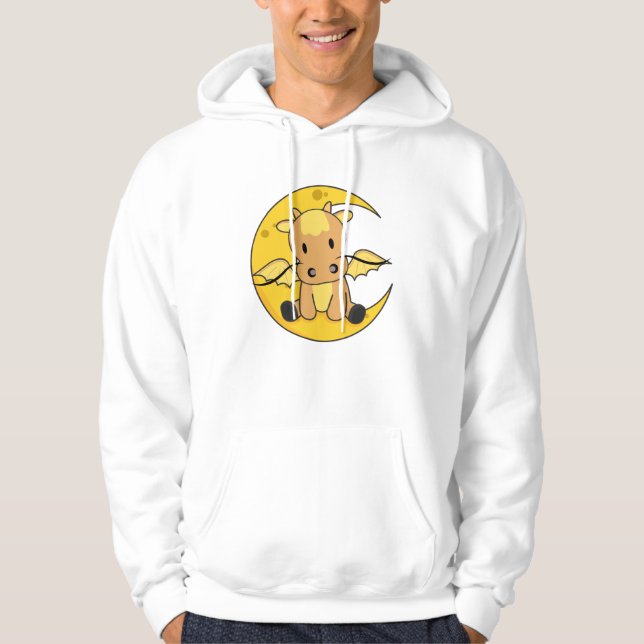 Dragon Måne Bra Night Dragon Fantasy Hoodie (Framsida)