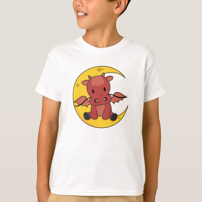 Dragon Måne Bra Night Dragon Fantasy T Shirt (Framsida)